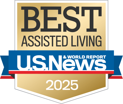 U.S. News 2025 Best Assisted Living award badge recognizing Arrow Senior Living communities for outstanding support and care in assisted living.